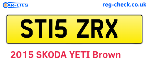 ST15ZRX are the vehicle registration plates.