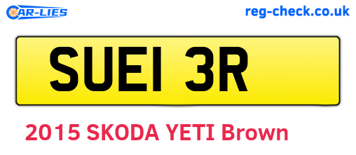 SUE13R are the vehicle registration plates.
