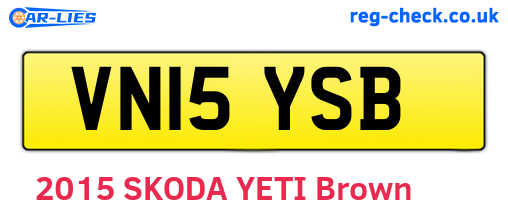VN15YSB are the vehicle registration plates.
