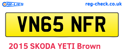 VN65NFR are the vehicle registration plates.