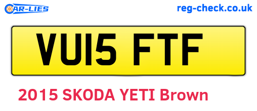 VU15FTF are the vehicle registration plates.