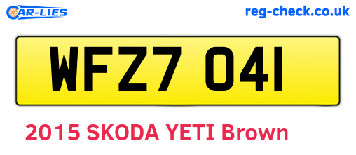WFZ7041 are the vehicle registration plates.