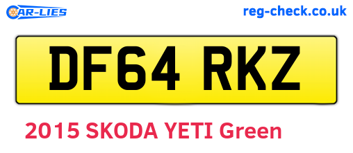 DF64RKZ are the vehicle registration plates.