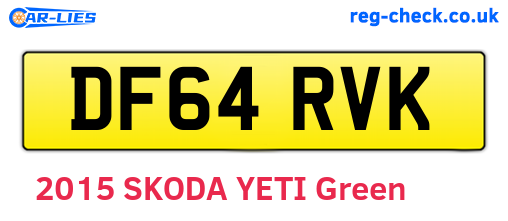DF64RVK are the vehicle registration plates.