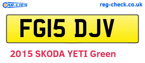 FG15DJV are the vehicle registration plates.