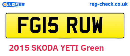 FG15RUW are the vehicle registration plates.