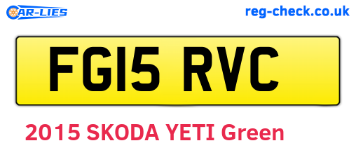 FG15RVC are the vehicle registration plates.