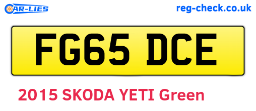 FG65DCE are the vehicle registration plates.