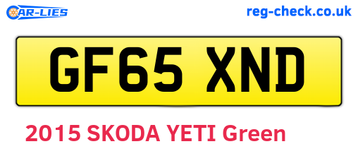 GF65XND are the vehicle registration plates.