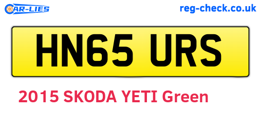 HN65URS are the vehicle registration plates.