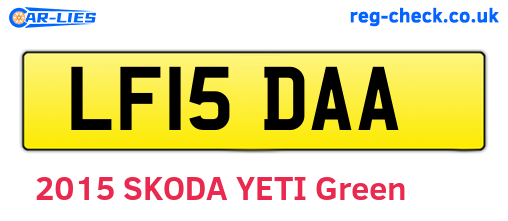 LF15DAA are the vehicle registration plates.