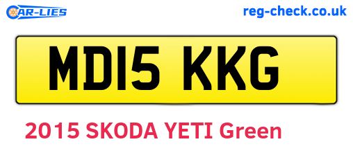 MD15KKG are the vehicle registration plates.