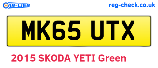MK65UTX are the vehicle registration plates.