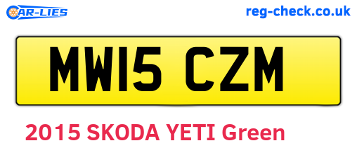 MW15CZM are the vehicle registration plates.