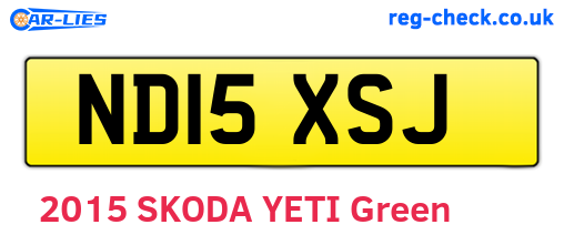 ND15XSJ are the vehicle registration plates.