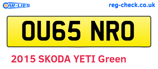 OU65NRO are the vehicle registration plates.