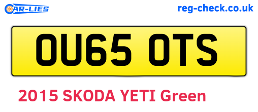 OU65OTS are the vehicle registration plates.