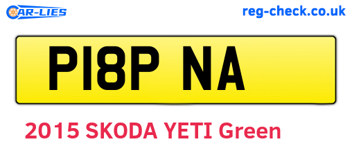 P18PNA are the vehicle registration plates.