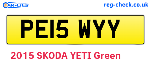 PE15WYY are the vehicle registration plates.