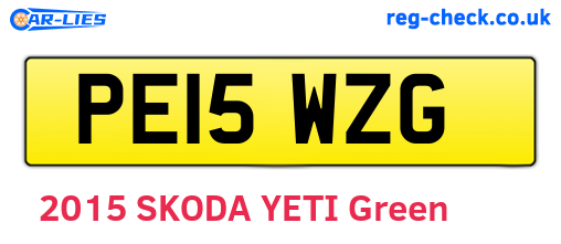 PE15WZG are the vehicle registration plates.