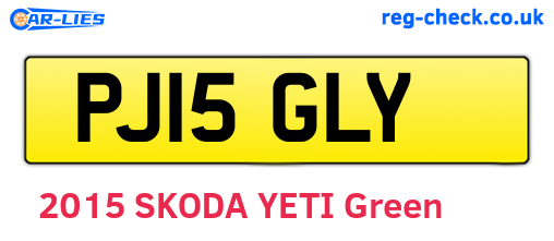 PJ15GLY are the vehicle registration plates.