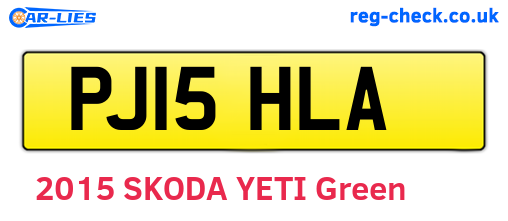 PJ15HLA are the vehicle registration plates.