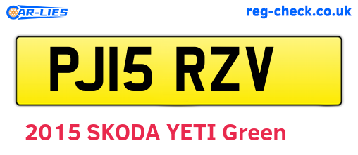 PJ15RZV are the vehicle registration plates.