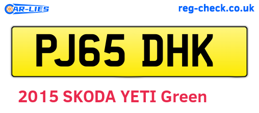 PJ65DHK are the vehicle registration plates.