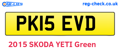 PK15EVD are the vehicle registration plates.