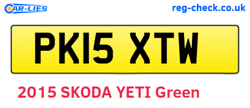 PK15XTW are the vehicle registration plates.
