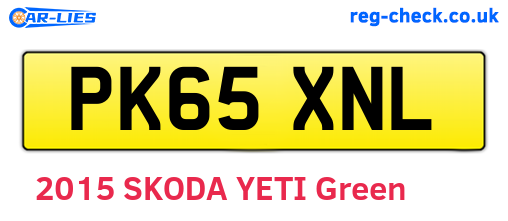 PK65XNL are the vehicle registration plates.