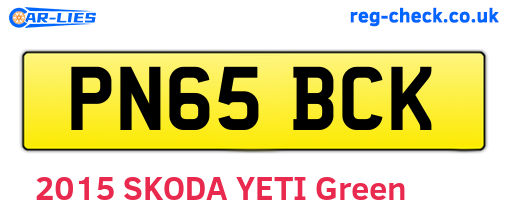 PN65BCK are the vehicle registration plates.