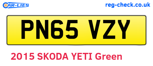 PN65VZY are the vehicle registration plates.