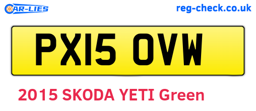 PX15OVW are the vehicle registration plates.