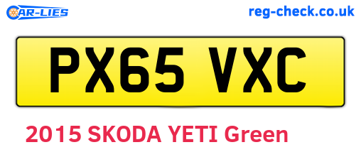 PX65VXC are the vehicle registration plates.