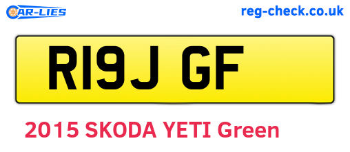 R19JGF are the vehicle registration plates.