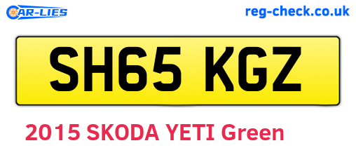 SH65KGZ are the vehicle registration plates.