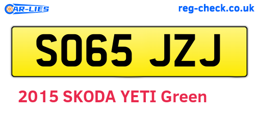 SO65JZJ are the vehicle registration plates.