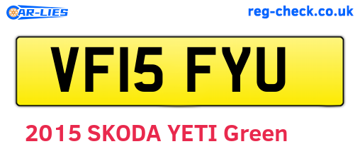 VF15FYU are the vehicle registration plates.