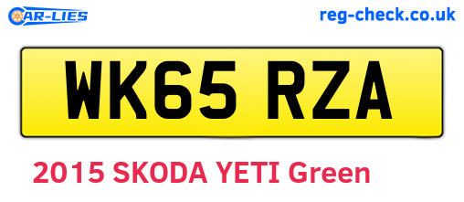 WK65RZA are the vehicle registration plates.