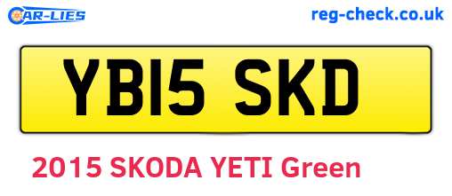 YB15SKD are the vehicle registration plates.