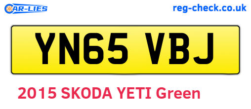 YN65VBJ are the vehicle registration plates.