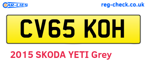 CV65KOH are the vehicle registration plates.