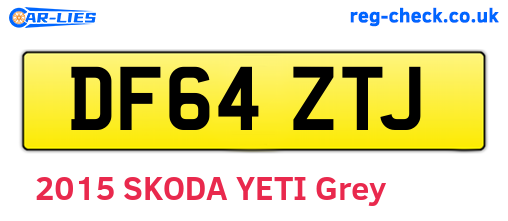 DF64ZTJ are the vehicle registration plates.