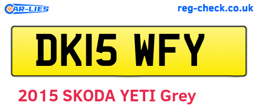 DK15WFY are the vehicle registration plates.