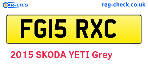 FG15RXC are the vehicle registration plates.