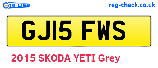GJ15FWS are the vehicle registration plates.