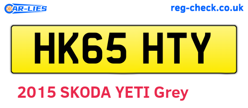 HK65HTY are the vehicle registration plates.