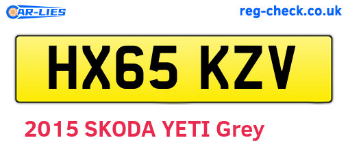 HX65KZV are the vehicle registration plates.