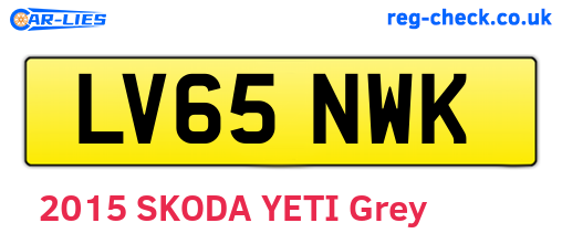 LV65NWK are the vehicle registration plates.